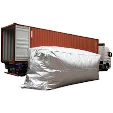 Container liner being loaded into a 40ft shipping container on a truck